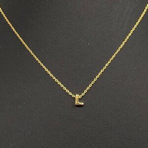 Orelia Letter L Initial Pendant Chain Necklace Gold Tone Casual Minimalist